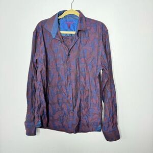 visconti black button down shirt size large